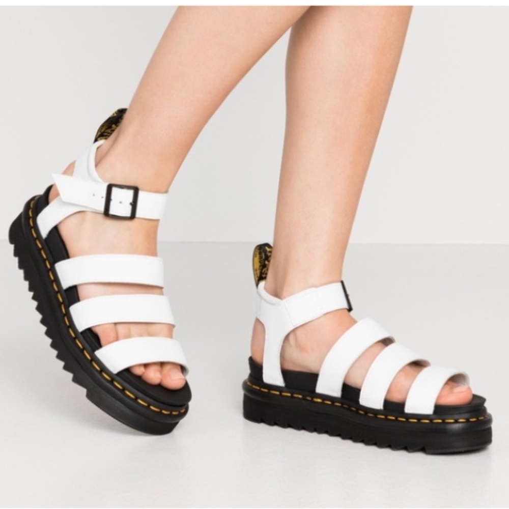 NWT Dr. Martens Strappy Blaire Hydro Sandals, White, Doc Marten